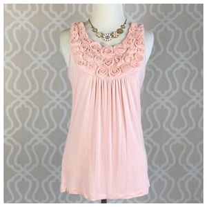 Design History Powder Pink Rosettes Top